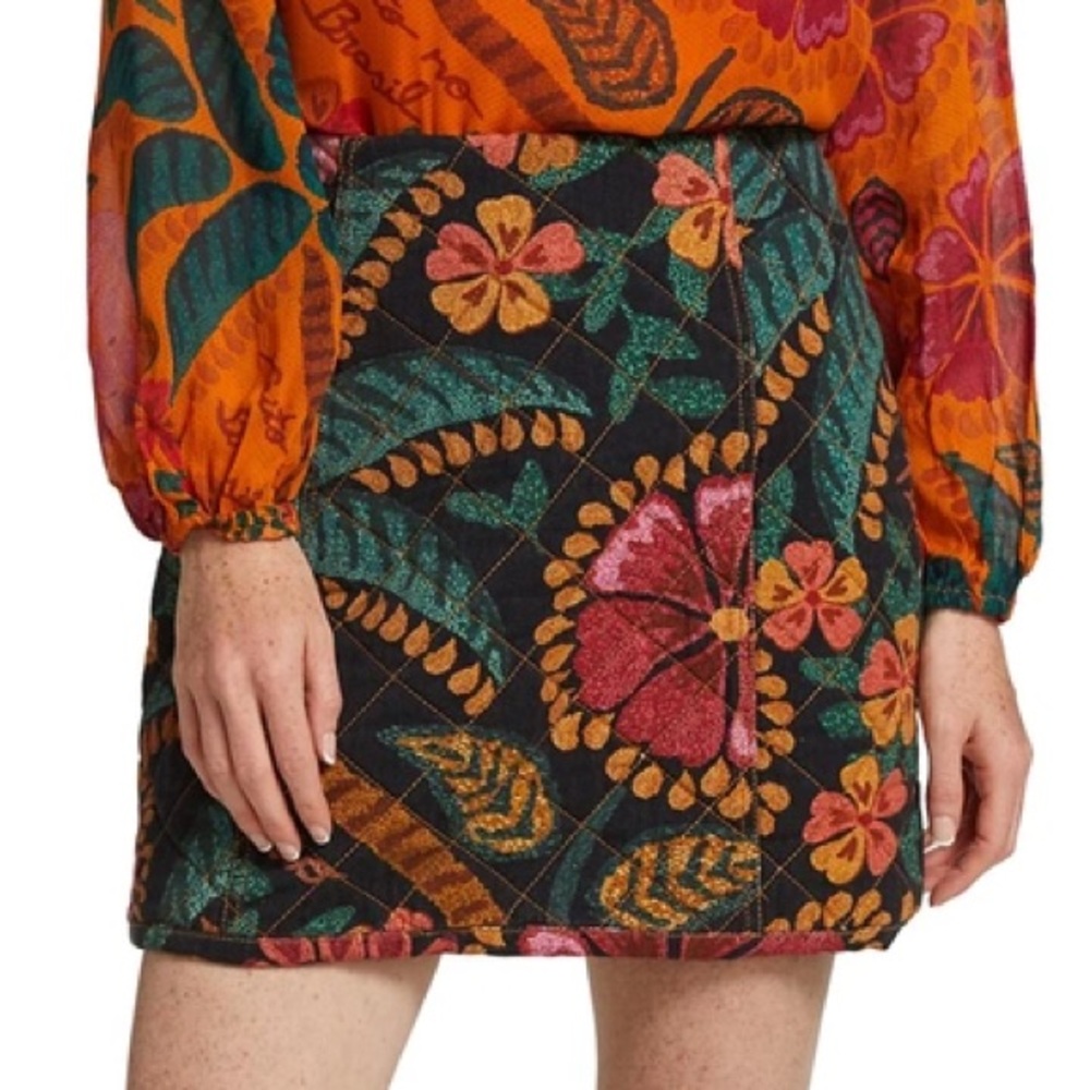 Farm Rio Quilted Mini Skirt